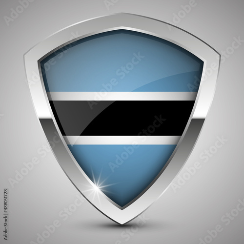 Free Download EPS10 Vector Patriotic shield with flag of Botswana. - GFXLoad