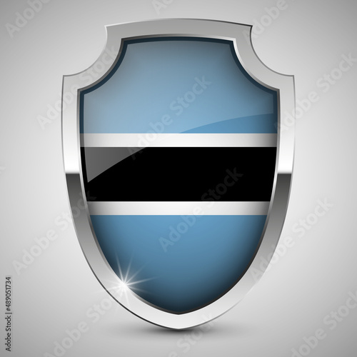 Free Download EPS10 Vector Patriotic shield with flag of Botswana. - GFXLoad