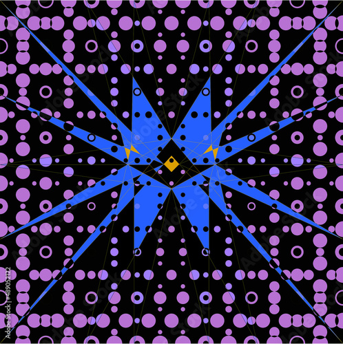Eye with rays abstract geometric illustration