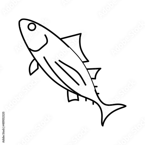 skipjack tuna line icon vector illustration