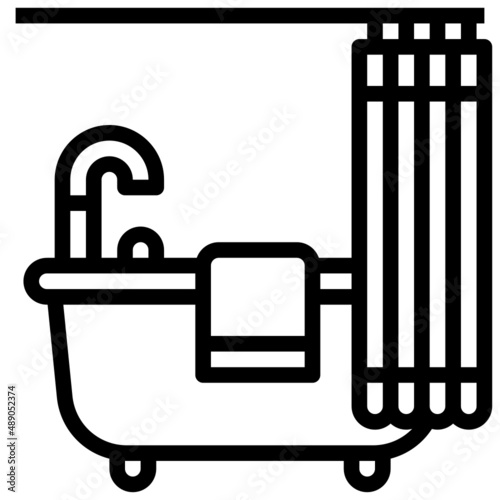 BATHTUB line icon,linear,outline,graphic,illustration