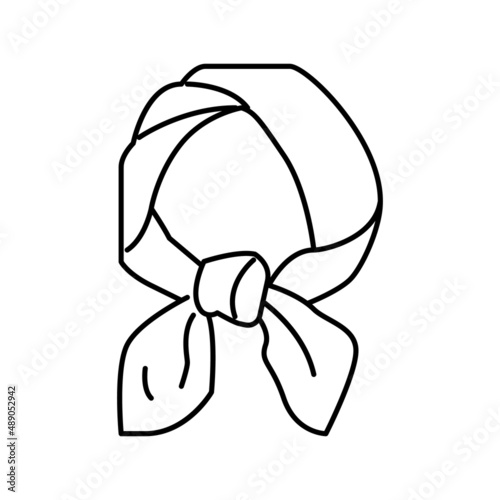 neck scarf silk line icon vector illustration
