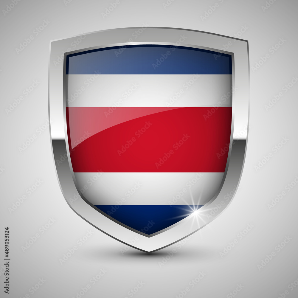 EPS10 Vector Patriotic shield with flag of Costarica. EPS10 Vector Patriotic shield with flag of Costarica.