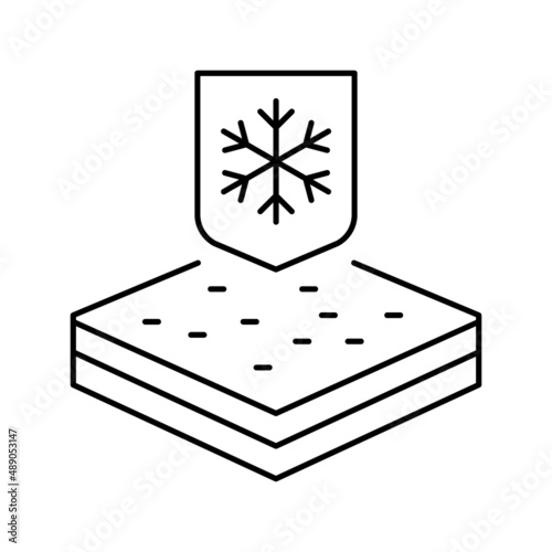 winter fabrics properties line icon vector illustration
