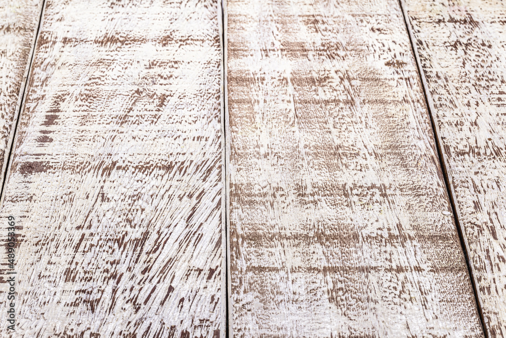 faded or aged white wood texture or background or boards, vintage, rustic table for mockup