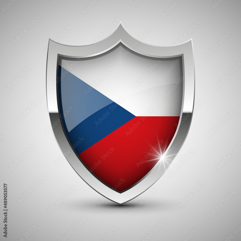 EPS10 Vector Patriotic shield with flag of CzechRepublic. EPS10 Vector Patriotic shield with flag of CzechRepublic.