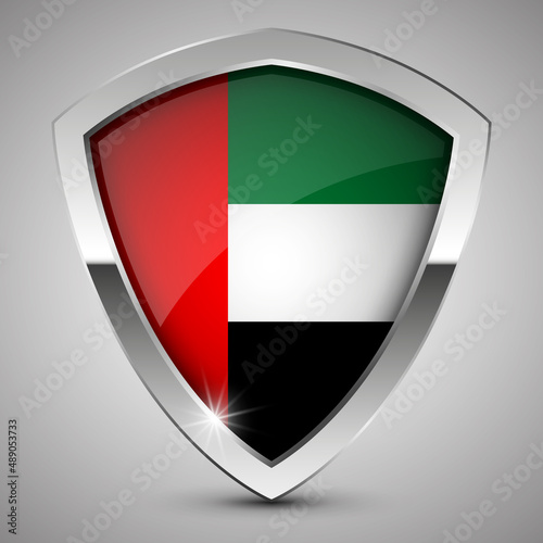 EPS10 Vector Patriotic shield with flag of UAE. An element of impact for the use you want to make of it. Free Download EPS10 Vector Patriotic shield with flag of UAE. An element of impact for the use you want to make of it. - GFXLoad