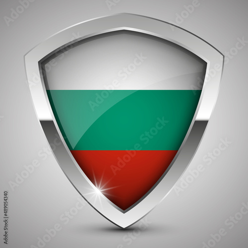 EPS10 Vector Patriotic shield with flag of Bulgaria. Free Download EPS10 Vector Patriotic shield with flag of Bulgaria. - GFXLoad