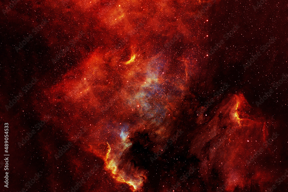 Naklejka premium Red galaxy in deep space. Elements of this image were furnished by NASA.