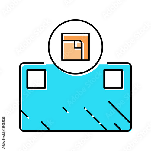 glue installation mirror color icon vector illustration