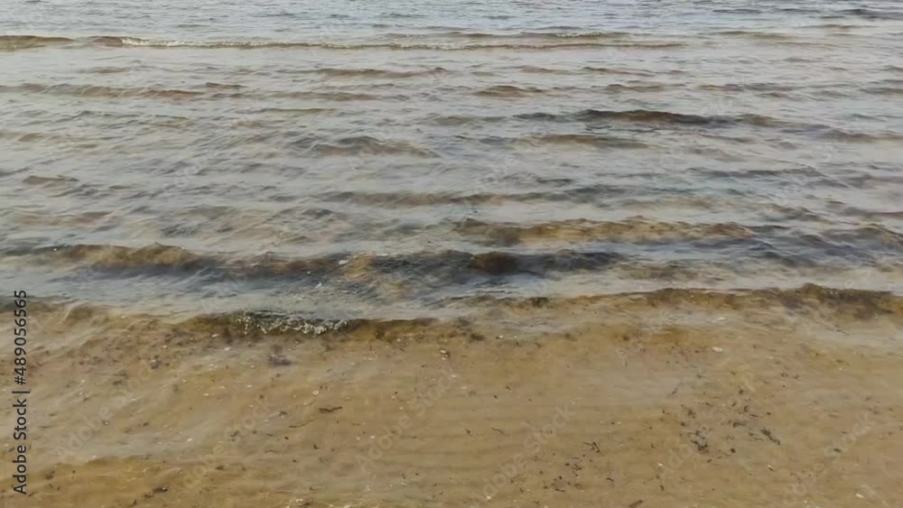 Sea surface. Waves on water in a windy day. 