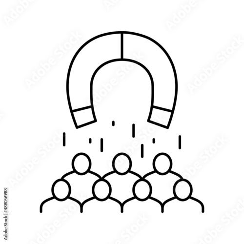 customer engagement line icon vector illustration