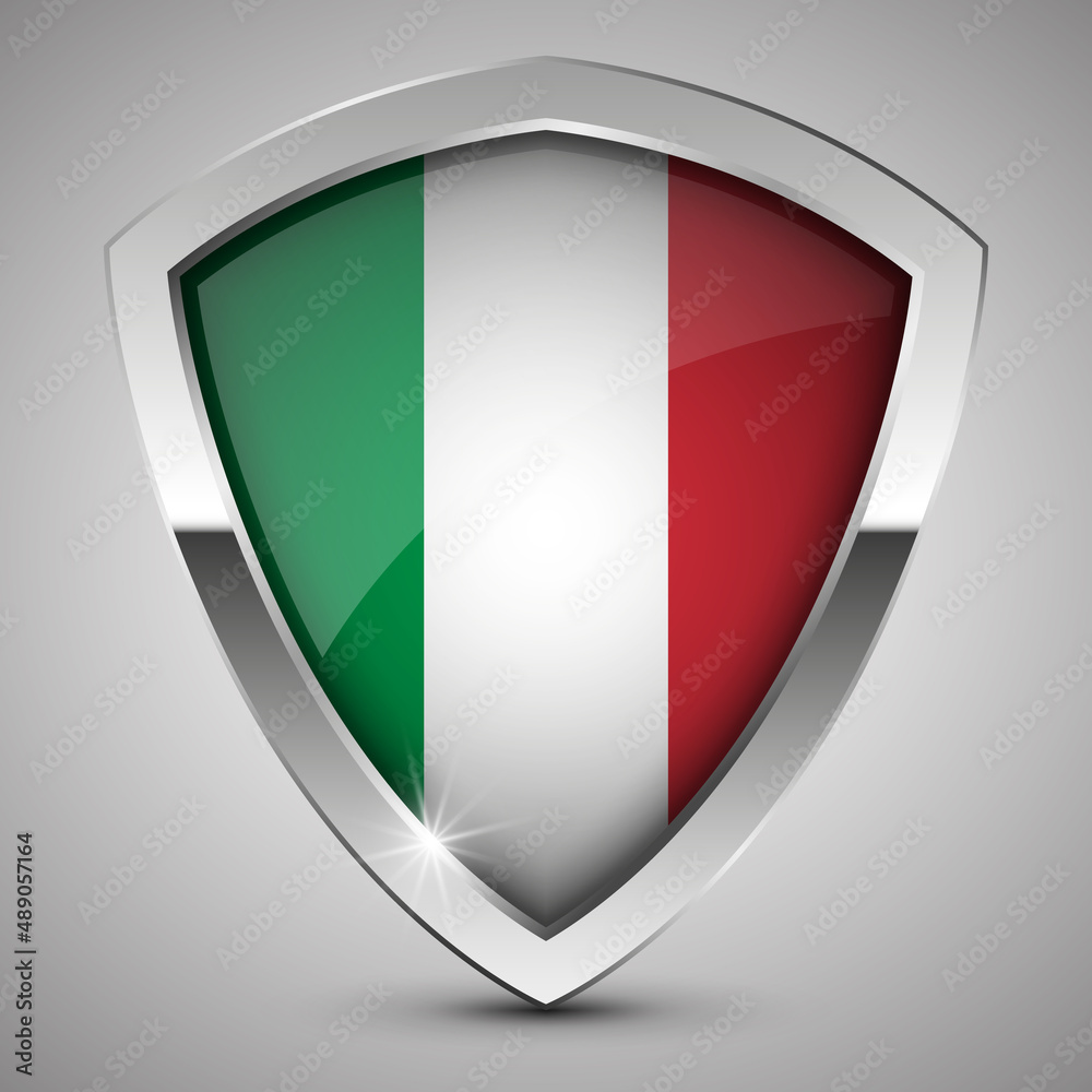 EPS10 Vector Patriotic shield with flag of Italy. EPS10 Vector Patriotic shield with flag of Italy.
