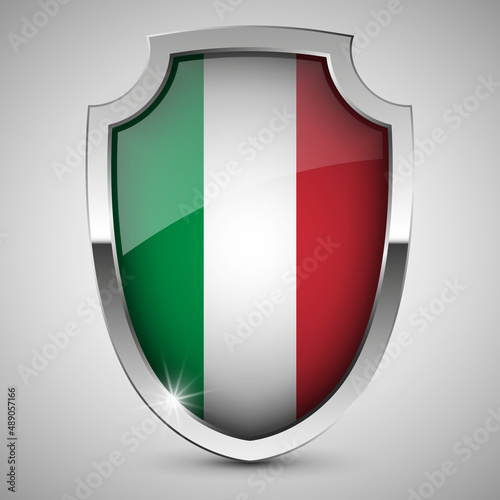 Free Download EPS10 Vector Patriotic shield with flag of Italy. - GFXLoad