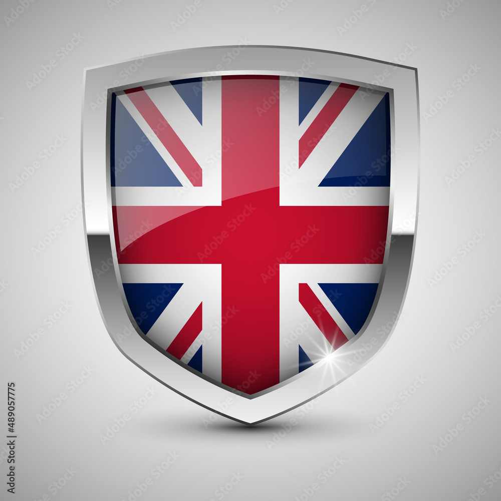 Obraz premium EPS10 Vector Patriotic shield with flag of England.