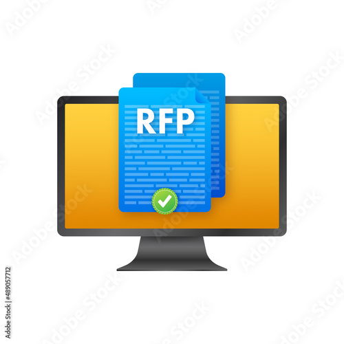 RFP request for proposal document. Vector stock illustration.