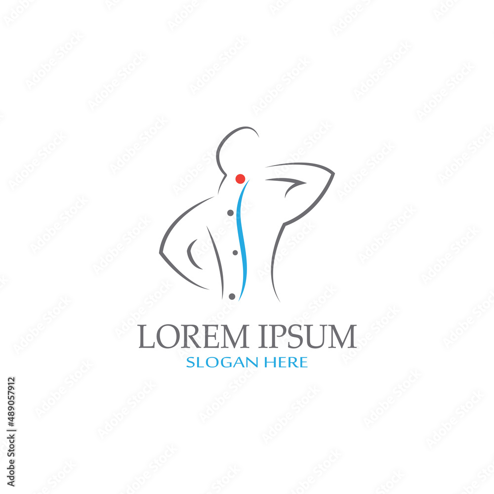Spinal diagnostics, spine care, and spine health. With modern vector icon design concept logo template illustration