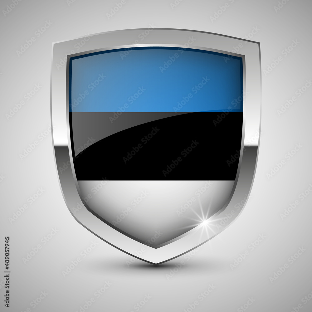 EPS10 Vector Patriotic shield with flag of Estonia. EPS10 Vector Patriotic shield with flag of Estonia.