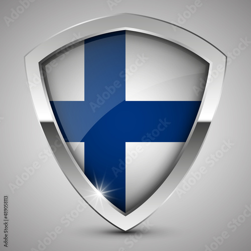EPS10 Vector Patriotic shield with flag of Finland. Free Download EPS10 Vector Patriotic shield with flag of Finland. - GFXLoad