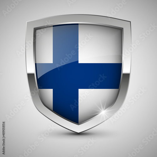 Free Download EPS10 Vector Patriotic shield with flag of Finland. - GFXLoad