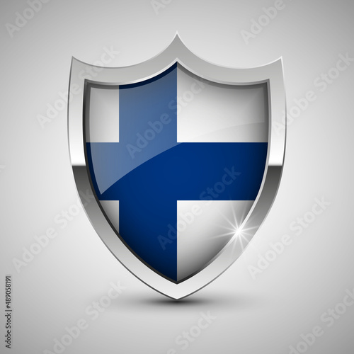 Free Download EPS10 Vector Patriotic shield with flag of Finland. - GFXLoad
