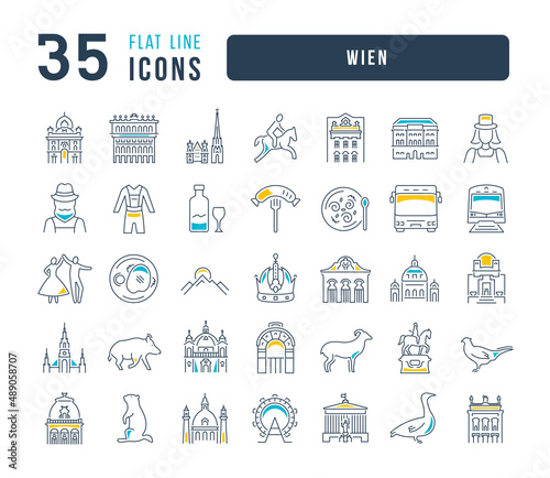 Wien. Collection of perfectly thin icons for web design, app, and the most modern projects. The kit of signs for category Countries and Cities.