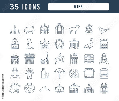 Wien. Collection of perfectly thin icons for web design, app, and the most modern projects. The kit of signs for category Countries and Cities.