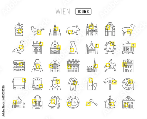 Wien. Collection of perfectly thin icons for web design, app, and the most modern projects. The kit of signs for category Countries and Cities.