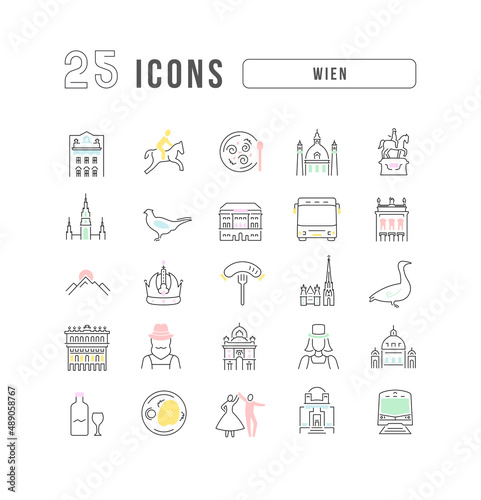 Wien. Collection of perfectly thin icons for web design, app, and the most modern projects. The kit of signs for category Countries and Cities.