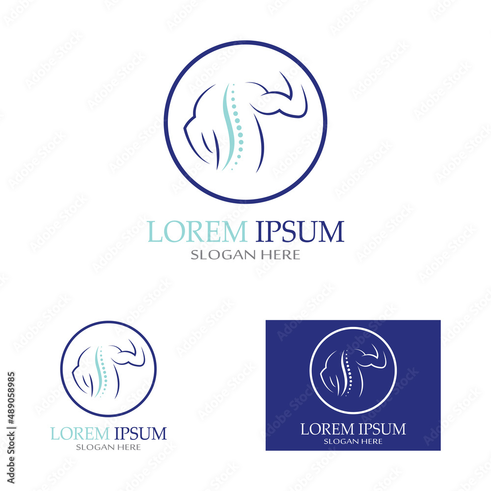 Spinal diagnostics, spine care, and spine health. With modern vector icon design concept logo template illustration Spinal diagnostics, spine care, and spine health. With modern vector icon design concept logo template illustration