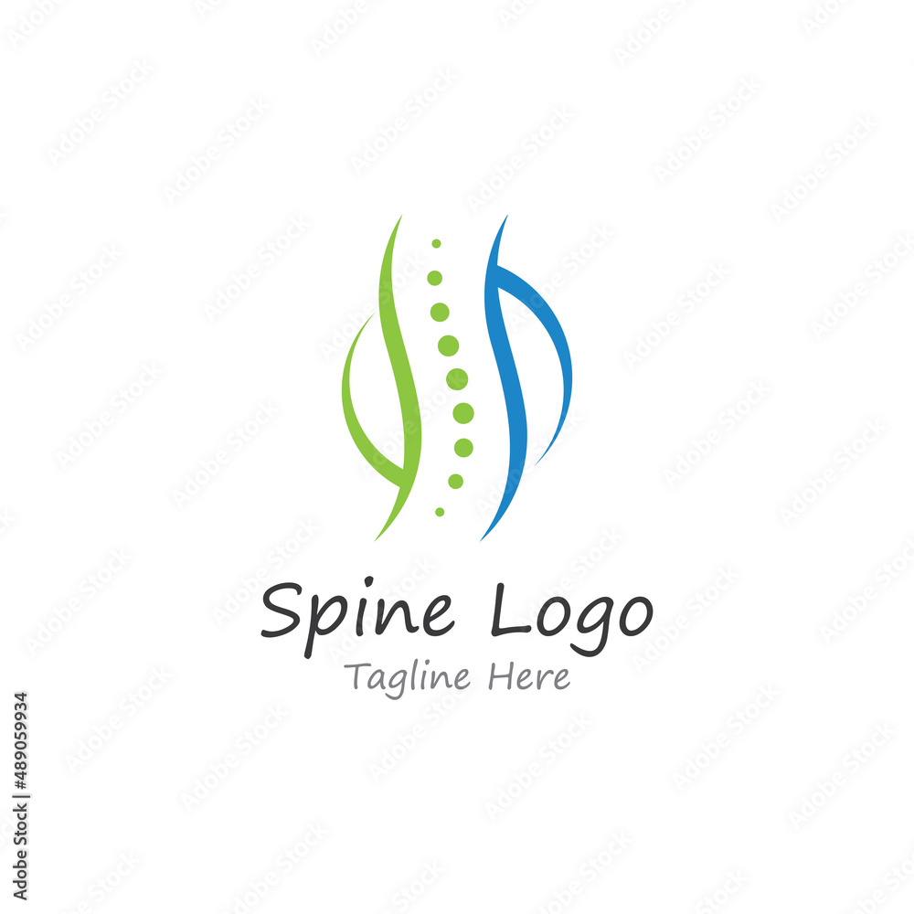 Obraz premium Spinal diagnostics, spine care, and spine health. With modern vector icon design concept logo template illustration