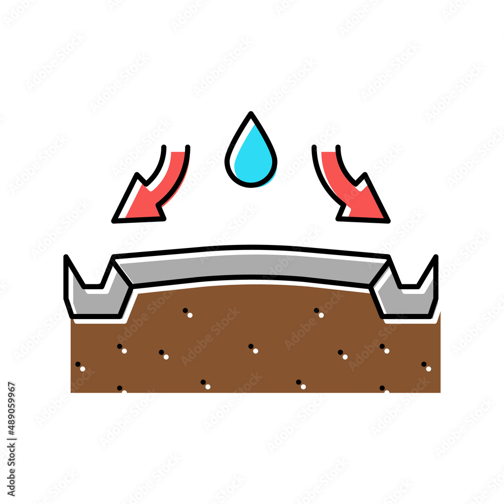 highway drainage system color icon vector illustration