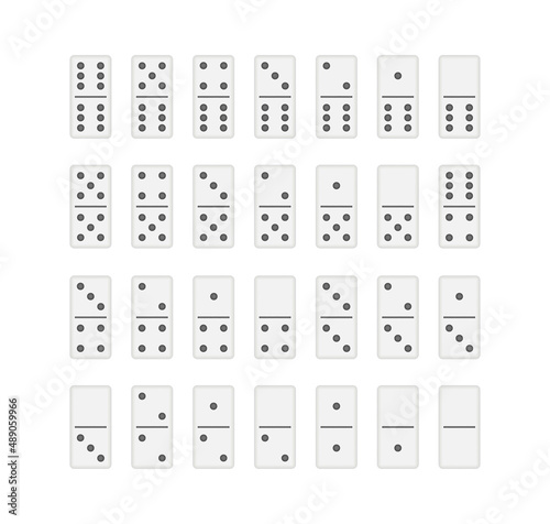 Domino game full set. game graphic element. Vector stock illustration.