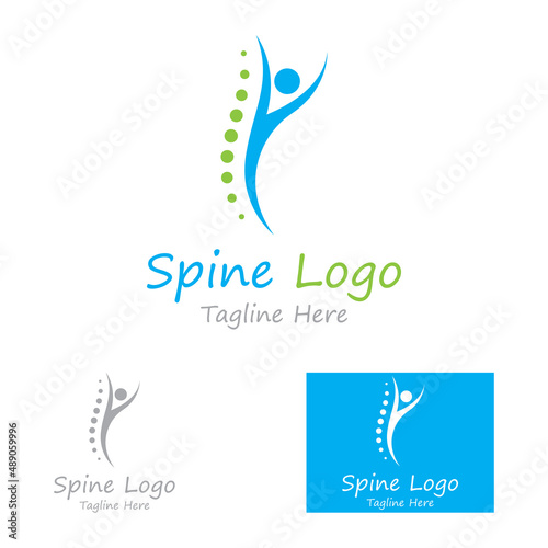 Spinal diagnostics, spine care, and spine health. With modern vector icon design concept logo template illustration