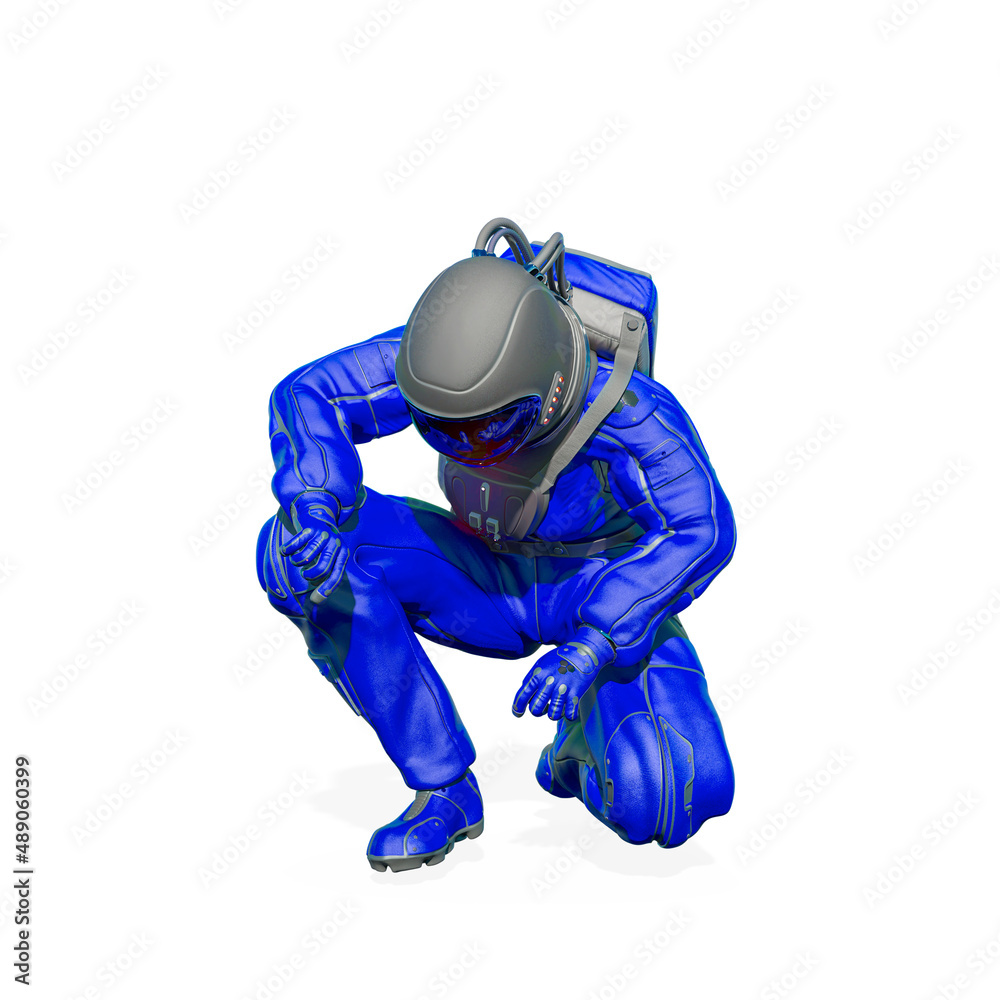 astronaut searching on white background