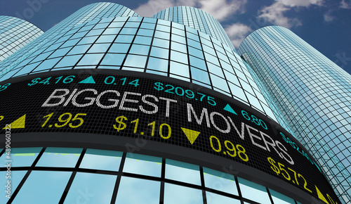 Biggest Movers Stock Market Companies Share Prices Volume Activity Movement 3d Illustration photo