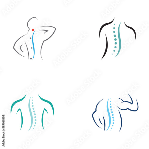 Spinal diagnostics, spine care, and spine health. With modern vector icon design concept logo template illustration