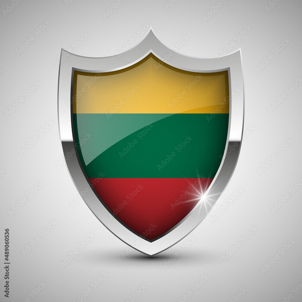 EPS10 Vector Patriotic shield with flag of Lithuania. EPS10 Vector Patriotic shield with flag of Lithuania.