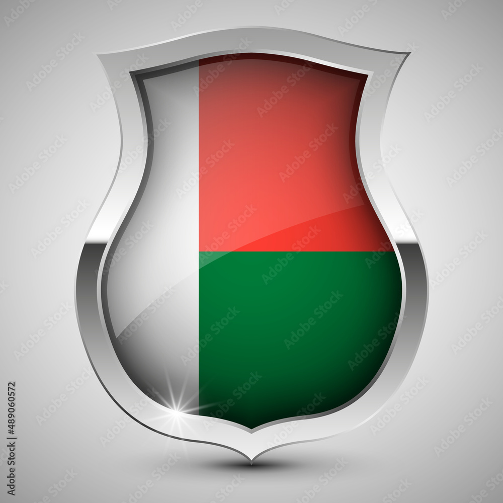 EPS10 Vector Patriotic shield with flag of Madagascar. EPS10 Vector Patriotic shield with flag of Madagascar.