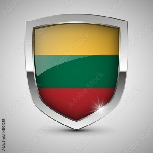 EPS10 Vector Patriotic shield with flag of Lithuania. Free Download EPS10 Vector Patriotic shield with flag of Lithuania. - GFXLoad