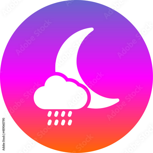Cloud Moon Rain Icon