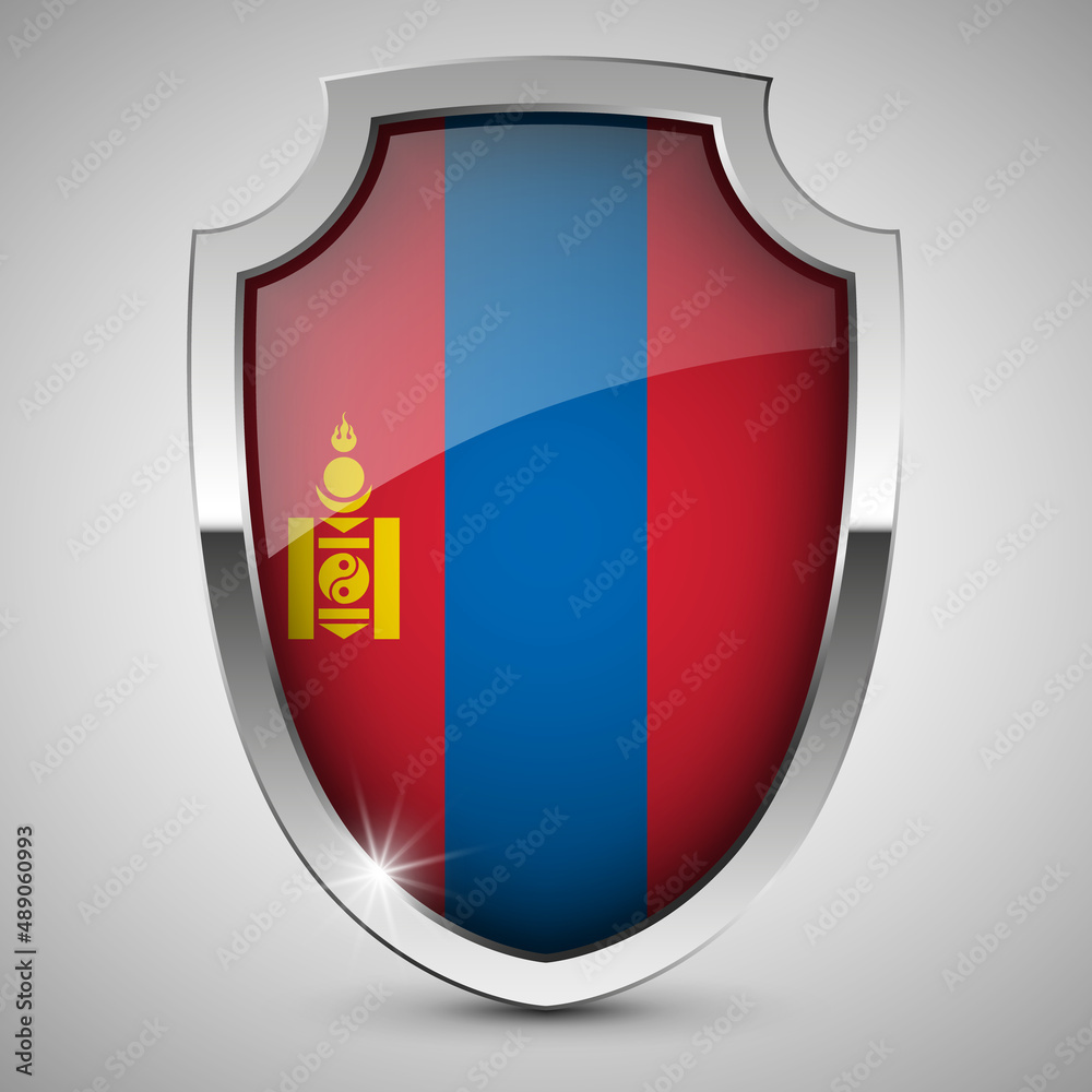 EPS10 Vector Patriotic shield with flag of Mongolia. EPS10 Vector Patriotic shield with flag of Mongolia.