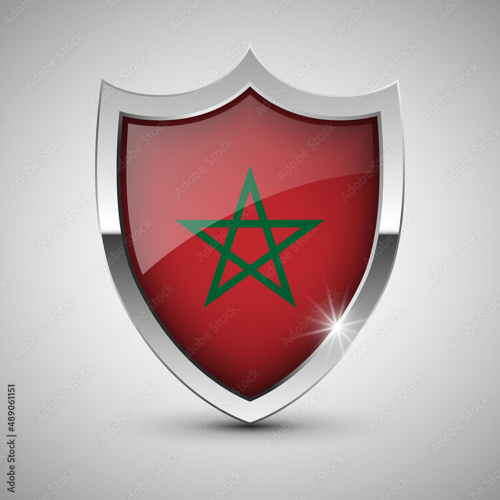 EPS10 Vector Patriotic shield with flag of Morocco. EPS10 Vector Patriotic shield with flag of Morocco.