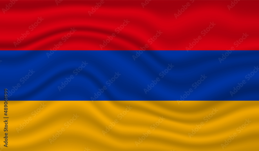 Armenia National Flag vector design. Armenia flag 3D waving background vector illustration Armenia National Flag vector design. Armenia flag 3D waving background vector illustration