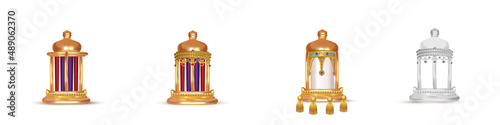 vintage gold lantern vector welcoming Ramadan Kareem