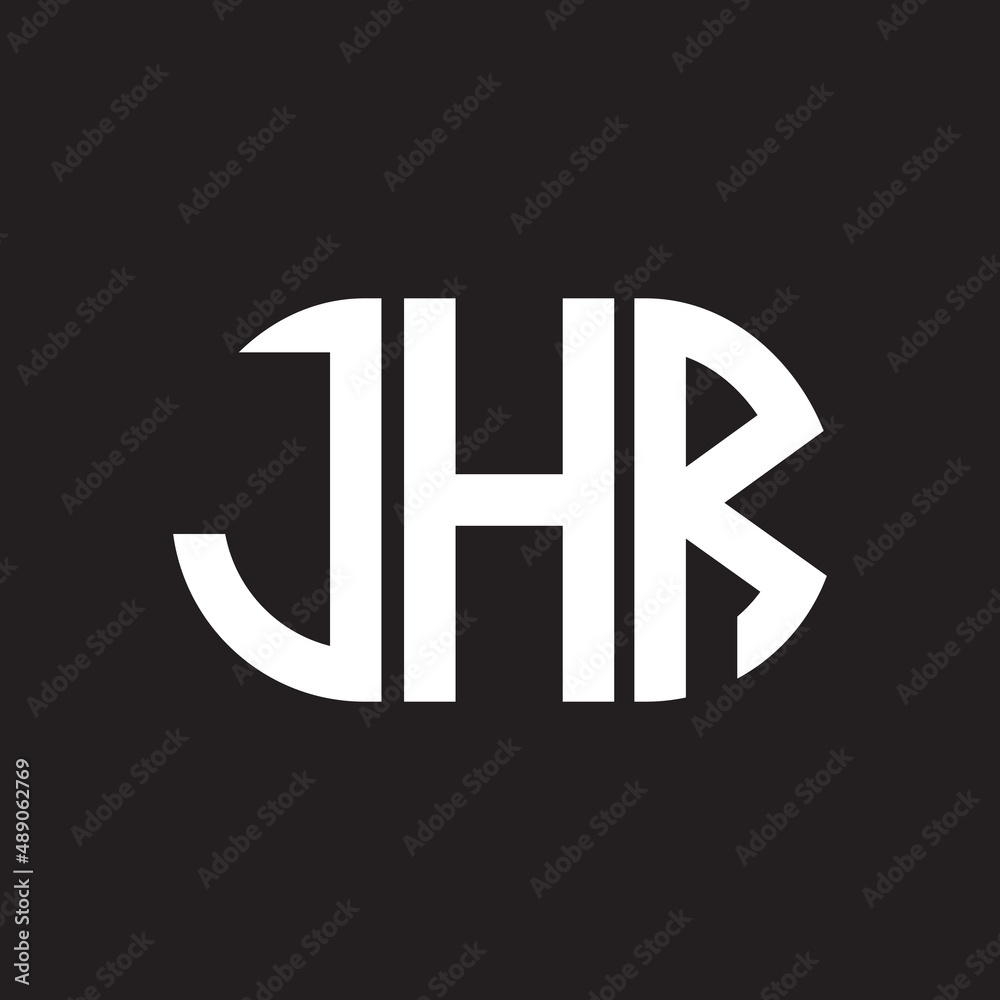 Fototapeta premium JHR letter logo design on black background. JHR creative initials letter logo concept. JHR letter design.