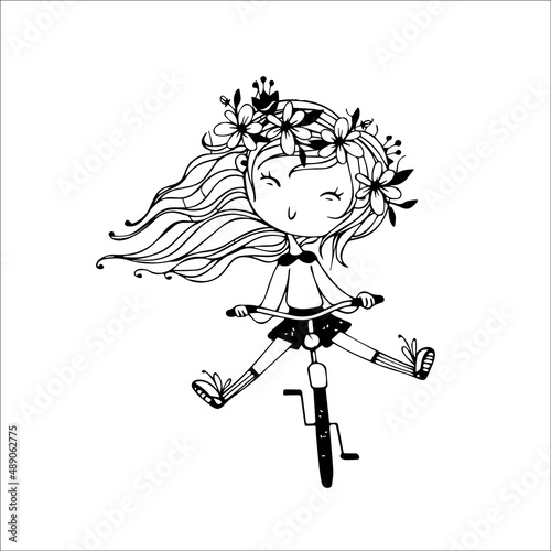 Chibi girls coloring page for kids