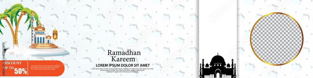 Obraz premium islamic eid adha background unique vector layout template banner for print