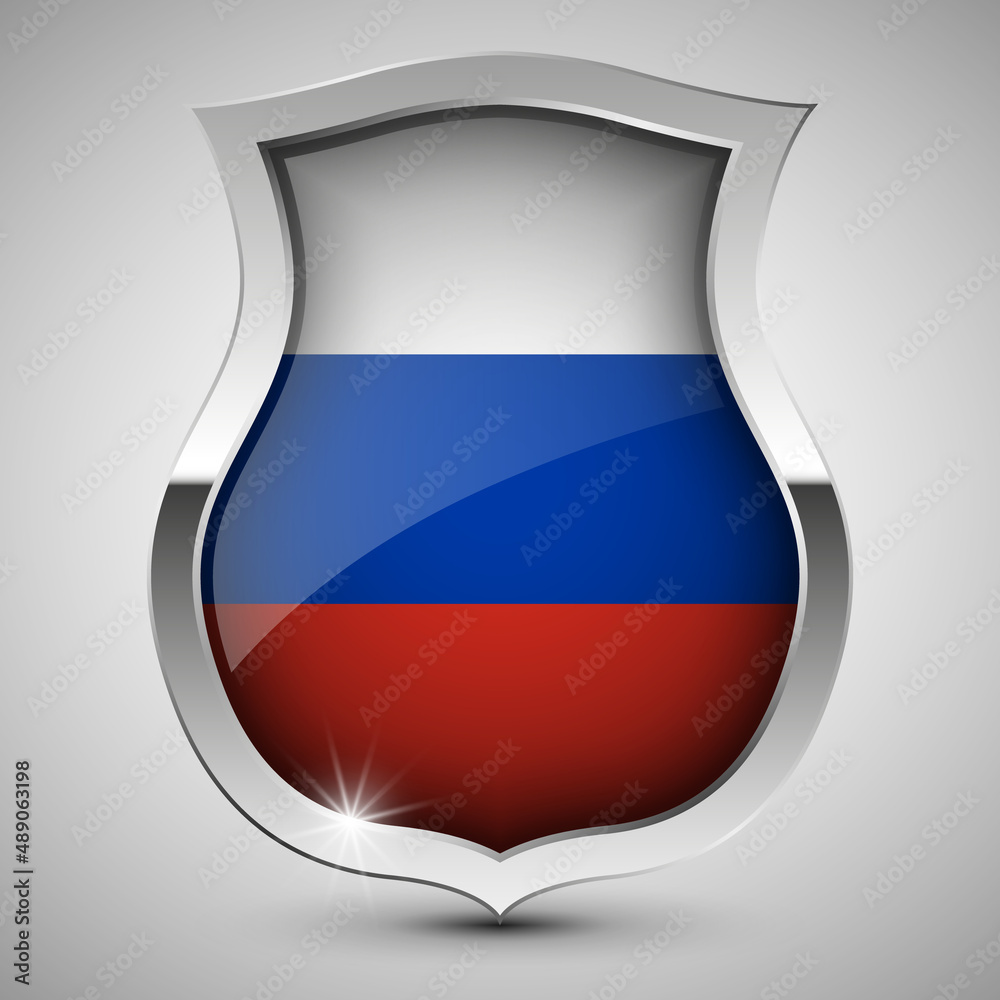 EPS10 Vector Patriotic shield with flag of Russia. EPS10 Vector Patriotic shield with flag of Russia.