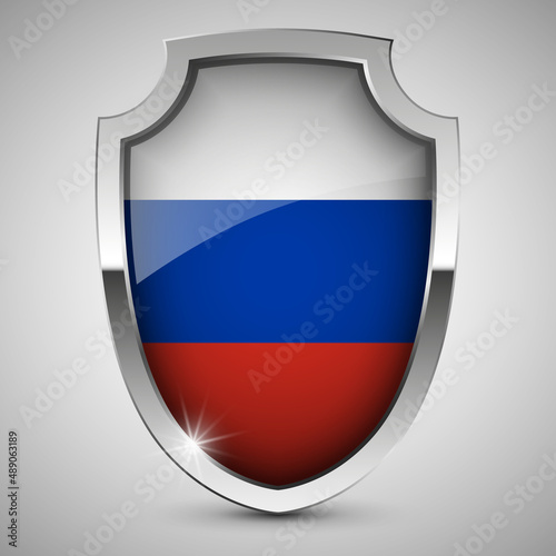 EPS10 Vector Patriotic shield with flag of Russia. Free Download EPS10 Vector Patriotic shield with flag of Russia. - GFXLoad